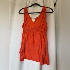 Maeve Salmon Sleeveless Boho Top